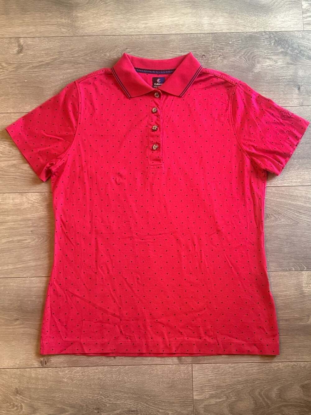 Callaway Golf Apparel Polka Dot Polo Shirt Red Size M